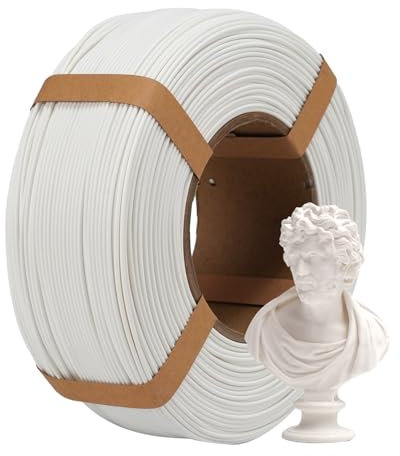 eSUN Matte PLA Refill Filament 1.75mm, Spulenloses 3D Druck Filament, glanzfreie Farbe, gefrostete Textur, 1KG Spule (2.2 LBS) für 3D Drucker, Cremeweiß