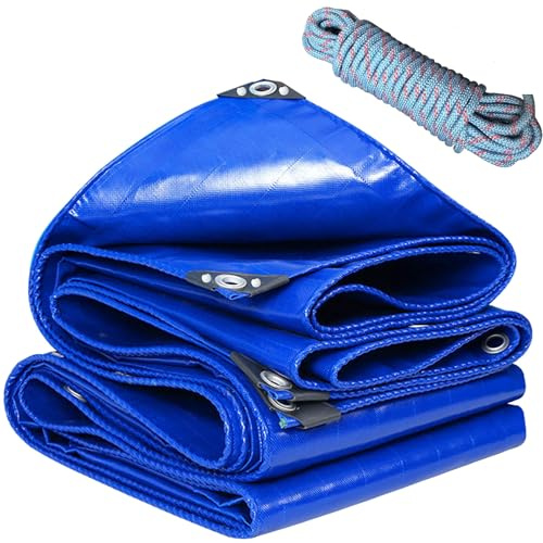 YANFEILI Toldo Reforzado,2x6m 520g/m² Impermeables PVC Heavy Duty Funda Protectora Lona Impermeable Cubierta,Lona Industrial,Toldo Reforzado,Lonas Impermeables Exterior Azúl