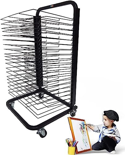 UQACHG Kunst-Trockenständer für das Klassenzimmer, 20-lagiger Kunst-Trockenständer, mobiler Kunst-Trockenständer, Kunststudio, platzsparendes Regal, geeignet für A3K8-Papier
