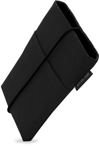 Adore June Handytasche Bene kompatibel mit 6-6,3 Zoll Smartphones (wie iPhone 17 Pro, iPhone Air, iPhone 16e, 16 Pro, iPhone 16, Galaxy S25, Pixel 10 Pro), Gummi-Verschluss, Farbe Schwarz