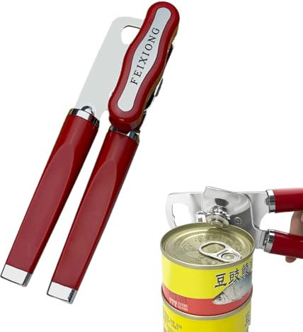 STGBCST Abrelatas de acero inoxidable – Abrelatas multiusos para latas y conservas + abrebotellas antideslizante, 21 x 5 cm, abrebotellas multifunción manual (estilo 2)