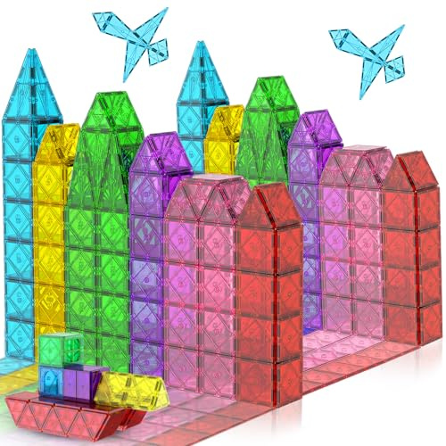 Zenzemwa Magnetische Fliesen Kinder Magnetbausteine: 36 Teile Magnetische Bausteine Magnetblöcke Magnetic Tiles Magnetspiele Magnet Spielzeug ab 3-12 Jahre Jungen und Mädchen
