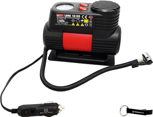 HEADNMORE® Bundle - ULTIMATE SPEED® Mini 12V Compressore d'aria UMK 10 + HEADNMORE® Portachiavi