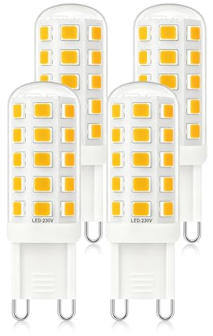 Mizlay G9 LED Lampen Energieklasse B 3W/580lm 25W 28W 33W 40W Halogenlampen Entspricht, G9 Glühbirnen, Nicht Dimmbar, GU9 Sockel Energiesparende LED Lampe, CRI>85, AC220-240V (Warmweiß 3000K, 4 Stück)