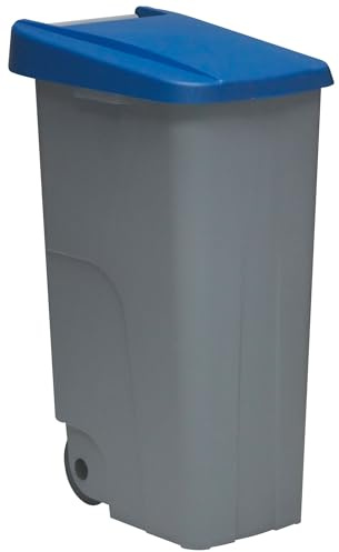 Well Home Contenedor Reciclo 110 litros Cerrado, Azul, 88x57x42 cm