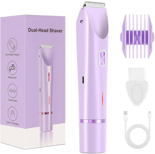 The Trimmie 2.0 By Ezme 2 in 1 Intimrasierer Für Frauen Dual Head Elektrorasierer mit USB-C-Laden, wasserdichter Damenrasierer für Gesicht, Beine und Arme für empfindliche Haut