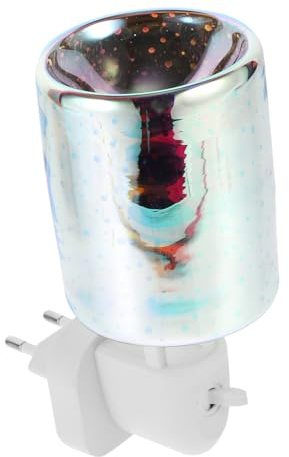 OUNONA Lámpara Calentadora de Velas de Vidrio con Efecto Decorativo Quemador Eléctrico para Cera Aromática Hogar Oficina SPA y Yoga Sin Humo Enchufe Europeo