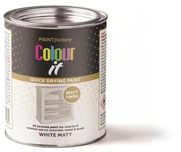 DUAYRA 300ML White Matt Paint, Quick Drying, Interior & Exterior Use, Multi-Surface, Durable, Hard Wearing Brush Paint, Metal, Wood, Concrete, Long Lasting, Strong Adhesion, Smooth Matt Finish