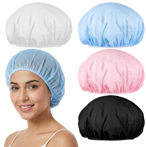 4 PCS Sleep Hair Net Hair Nets for Sleeping In, Mesh Sleeping Caps for Curly Hairs Night Nets Sleep Caps for Women's Hairs Protection for Nighttime