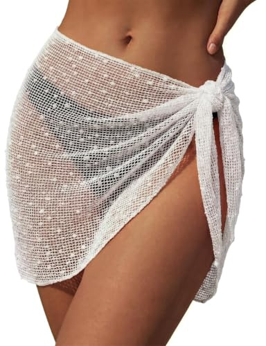 XIWCAFC Pareo dam strand sarong, duk wrap täckande täckande sexig ihålig omlottkjol strand strandhandduk för att knyta omslagshandduk strandkjol strandsemester bikini cover up handdukar för baddräkt