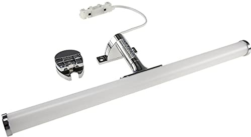 ChiliTec LED spegellampa 40 cm IP44 230 V 6 Watt 540 lumen spegelskåp lampa badrum vägg och ytmontering belysning för skåp spegel badrum aluminium se varm vit