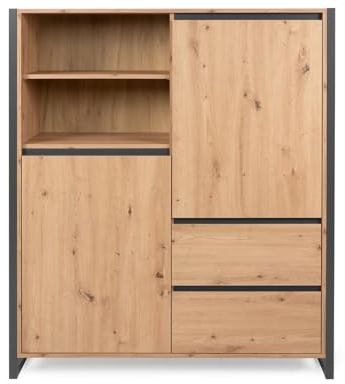 DEINE TANTE EMMA 002947 Denver 51 Artisan Eiche Nb. / anthrazit grau Highboard