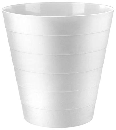 Home Plus Cestino per la carta e spazzatura, leggero, da 7,7 litri, di qualità, design floreale (tinta unita, bianco, 6 litri)