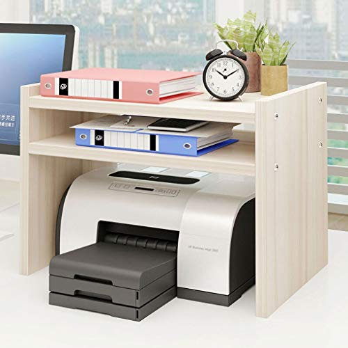 Druckerständer Druckerständer Laserdrucker Kopierer Scanner Ständer Regal mit Speicher Holz Schreibtisch Papier for Organzier Home/Office, Drucker Riser (Original Holz Farbe) für Drucker Fax Scanner
