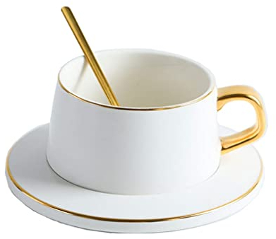 ZOGBX Tazas 8.09 onzas,Tazas de café de Porcelana,Tazas y Platos Desayuno,Juegos Tazas te Porcelana Inglesa,Juego de té de cerámica inglés Simple,Tazas de Café Florales,Bone China Conjunto de Café