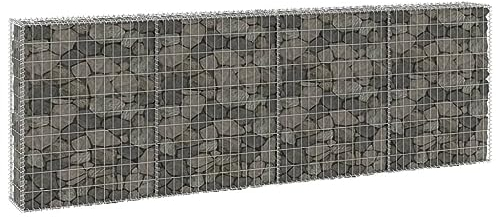 vidaXL Gabbione con Copertura in Acciaio Zincato 300x30x100 cm