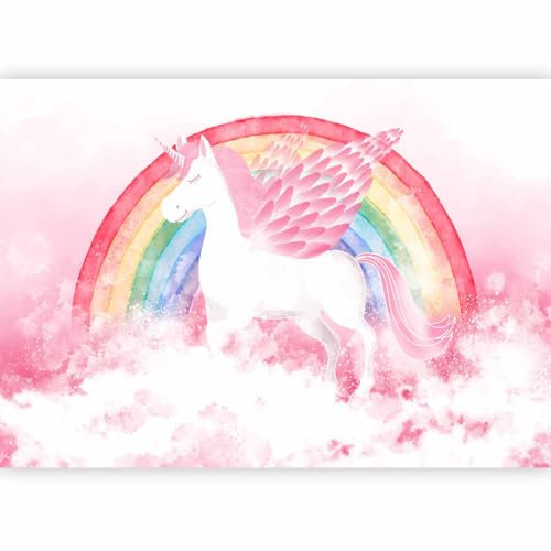 murando - Papier peint panoramique chambre d'enfant 350x256 cm - Revêtement mural décoration salon - Design moderne - Licorne rose arc-en-ciel fille chambre de bébé enfants e-A-10030-a-a