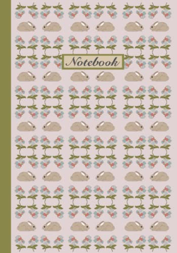 Rabbit and Bellflower Notebook: Vintage Style Notebook/Journal