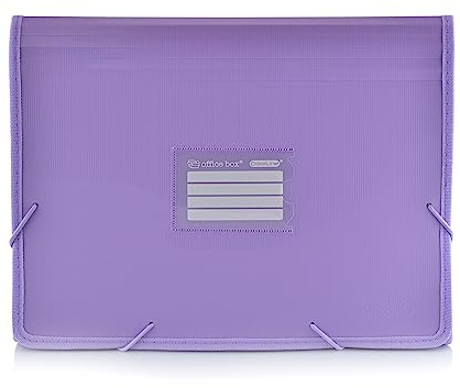 Colorline Ordnungsmappe mit 12 Fächern für Sortierung, Gummiverschluss, robust und hochwertig, für den gesamten Kurslauf (lila)