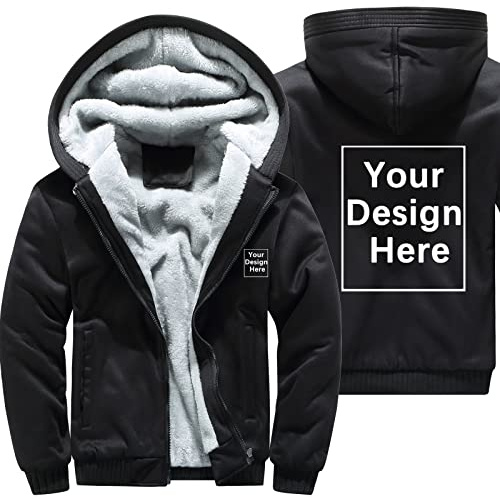 ALRRGPB Sweat à Capuche personnalisé pour Homme - Créez Votre Propre Veste - Ajoutez Votre Image personnalisée - Sweat-Shirt d'hiver zippé,