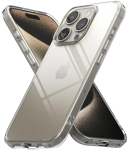 Ringke Fusion für iPhone 15 Pro Hülle, [Langanhaltende Transparenz] Minimale Vergilbung Eng Anliegend Hart Klar Rückseite Weicher Bumper Handyhülle - Transparent