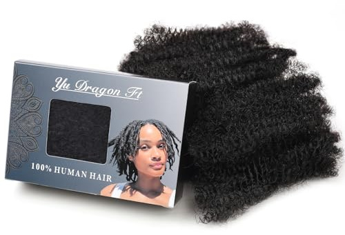 Afro Kinkys Bulk Cheveux humains 40,6 cm 30 g/mèche Noir naturel 40,6 cm Afro crépus en vrac 100% cheveux humains peuvent être décolorés et teints