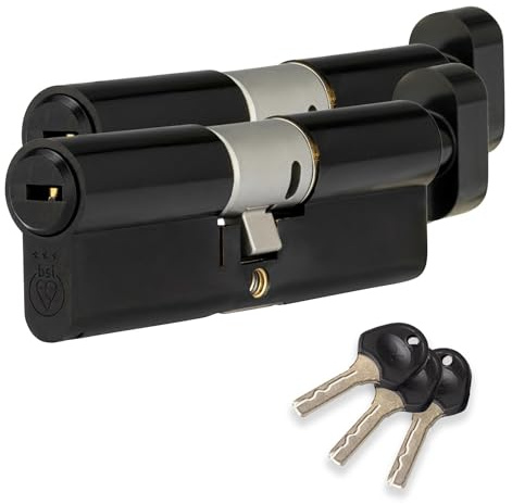 XFORT Colossus Matt Black 3 Star Kitemarked Keyed Alike Euro Cylinder Lock 45EX/55T (100mm), British Standard TS007 Anti-Snap Barrel Lock, Upvc Door Lock.