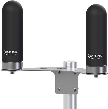 BATLINK MAO5GV2 2x2 MIMO Marine Grade (IP66) 5G Antenne inkl. 5m Kabel - 9dBi Leistungsgewinn, für 5G und LTE geeignet, Multiband Rundstrahlantenne, Außenantenne (Schwarz)