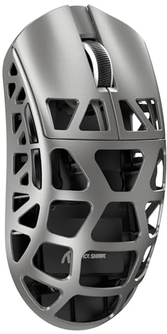 ATTACK SHARK R3 Magnesium Alloy Mouse, Wireless 8K Mouse, 46g SUPERLIGHT Mouse, PixArt PAW3395 Gaming Sensor, BT/2.4G/Wired Gaming Mouse, Adjustable DPI 26000, Office Mice for Win11/Xbox/PS/Mac -Grey