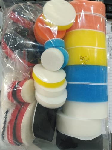Tamponi di Spugna per Lucidatura, 44 Pezzi Kit Lucidatrici Auto, 80mm Kit di Spugne Lucidanti con Adattatore per Trapano e Cuscinetti, Dischi Tampone di Lucidatura per Trapano, Levigatura, Cera