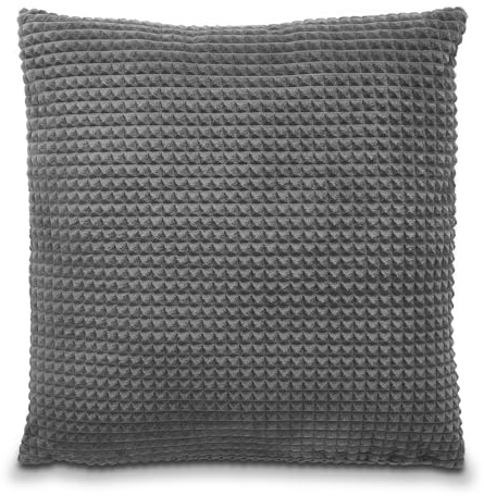 Como Dekokissen Sofakissen 70 x 70 cm mit Wabenoptik anthrazit, Bodenkissen | 100% Polyester, Kissenbezug abnehmbar inkl. Kissen, Bodenkissen Kuschelkissen Zierkissen, Wohnzimmer Schlafzimmer