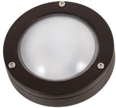 Licht-Erlebnisse Außenleuchte Wand Messing Glas Ø 14 cm rund GX53 IP64 Schwarz Maritim Wandlampe außen Trepppenlicht Wandleuchte Haustür Eingang Wegeleuchte