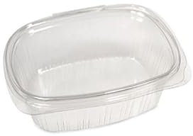 DPdantepellacani 100 Vaschette Contenitori PET (classe 1) per alimenti con Coperchio Ermetico Monouso per cibo fresco, Ristorazione e Congelamento freezer (500 ml)