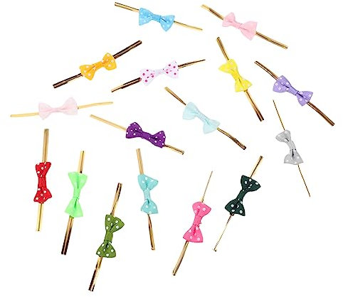 Beavorty 100 Stück Lollipop Verschlussbänder Polyester Schleifenband Bunte Selbstgemacht Geschenkschleifen Wiederverwendbar Für Cellophantüten Snackverpackung Babyparty Hochzeit