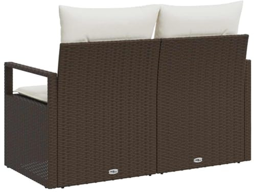 vidaXL Gartensofa Braun 120 x 62 x 69cm Poly-Rattan, Garten und Terrasse, modernes, langlebiges Outdoor-Sofa, rechteckige Poly-Rattan-Lounge für entspannende Stunden