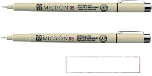 PIGMA MICRON Sakura 05 Schwarz, 2 Stück und 1 Karte