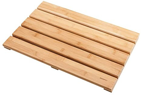 Duschmatte aus natürlichem Bambus – rutschfeste Badematte aus Holz für den Innen- und Außenbereich, 75 x 110 cm – Umweltfreundlicher Teppich für Spa, Badewanne, Sauna und Badezimmerböden