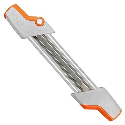 2 in 1 Easy File Chainsaw Chain Sharpener 4.0mm / 4.8mm Chainsaw Chain Sharpening File Chainsaw File for Chain Saw Stone Jewelry(Orange White,4.8mm)