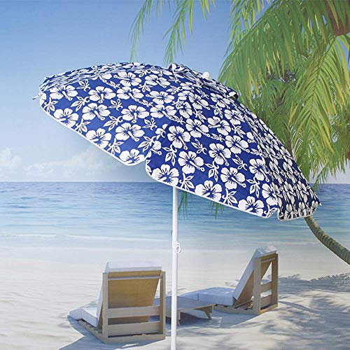 CRBUDY Ombrellone da Spiaggia per Patio | 2 * 2 m | Ombrellone inclinabile/Impermeabile/con Protezione Solare per Balcone/Giardino/terrazza/Mercato/tavolino - Senza Base (Argento Blu)