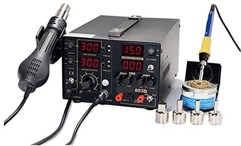 Soudeuse par Point, 853D 5A 3 en 1 alimentation cc pistolet à Air chaud fer à souder reprise soudure Station1 efficacité de travail(2)