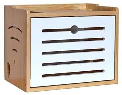 Kabelmanagementbox Router-Aufbewahrungsbox Massivholzbuchse Netzkabel-Aufbewahrungsbox Drahtlose WiFi-Lichtkatze Set-Top-Box Regal Kabelbox