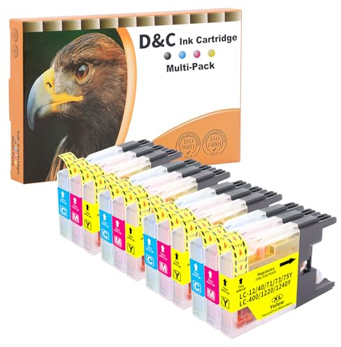 D&C LC1240 LC1220 Druckerpatronen für LC-1220 LC-1240 Brother Kompatible für Druckerpatronen Brother MFC-J5910 DW MFC-J430W MFC-J625 DW MFC-J6510 W MFC-J6710 DW MFC-J6910 DW DCP-J525 W