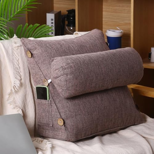 RobustWeg Triangle Cale Oreiller De Support ArrièRe,Coussin De Lecture Coin Cale Dos,Coussin De Dossiers pour Canapé-Lit,Maintien Confortable,Convient Aux CanapéS,Lits