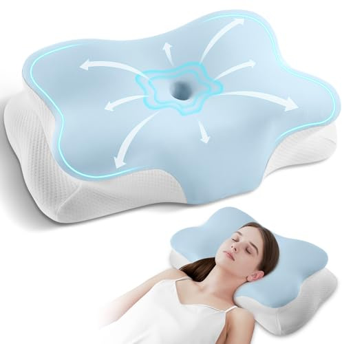 Silkena Kissen, Nackenkissen Memory Foam, Ergonomisches Kopfkissen mit Nackenstütze für Seiten-, Rücken-, Bauchschläfer – mit abnehmbarem Bezug