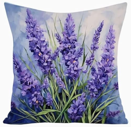 Kitquiver Knüpfkissen Set Für Erwachsene – Lila Lavendel 43X43Cm Diy Handarbeitsset Mit Garn & Anleitung – Kreatives Kissen Knüpfset Zum Selbermachen