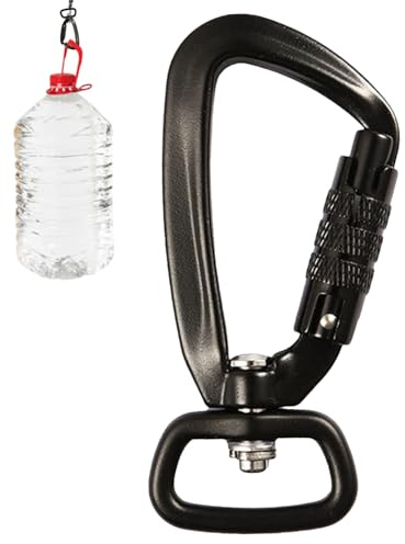 Karbinhake av aluminium, 400 kg, ultralätt 360° vridbar säkerhetskabiner för klättring, camping, hundkoppel och nyckel (8,6 x 4 cm)