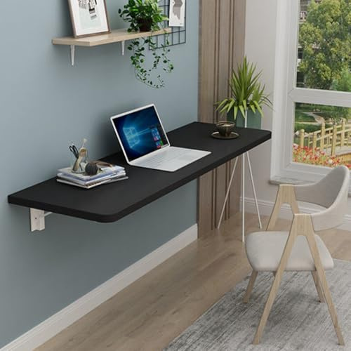 Banco da lavoro a parete con piano in legno massello, tavolo pieghevole per garage, ufficio, lavanderia, bagno, soluzione compatta 100 x 50 cm, piano di lavoro salvaspazio