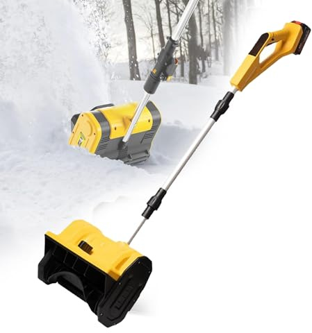 Cordless Electric Snow Shovel for Driveway, Adjustable Handle & Telescopic Pole, Efficient Snow Removal with 28CM Width & 14CM Depth, 8M Throwing Distance