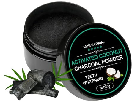 Teeth Whitening Charcoal Powder - 30G Activated Charcoal Tooth Cleaning Powder - Natural Teeth Whitening Mint Coconut Shell Bamboo Charcoal Tooth Powder for Surface Stains,Fresh Breath,Daily Oral Care