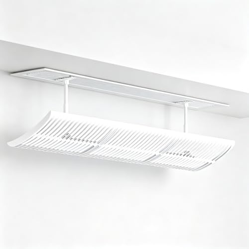 Deflector de Ventilación de Rejilla, Deflector Aire Acondicionado Central, Ajuste Libre de 180°, Apto para Paredes y Techos(150cm/59in)